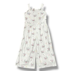Janie and Jack White Floral Spring Sleeveless One Piece Romper Jumpsuit Size 6